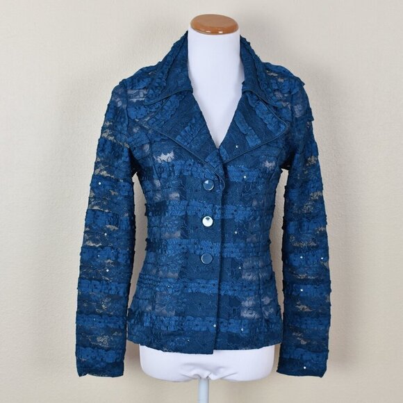 Clara Sun Woo Jackets & Blazers - Clara Sun Woo Lace Ribbon Stripe Blazer Jacket S